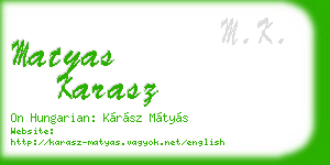 matyas karasz business card
